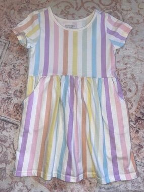 Garanimals Pastel Rainbow Stripe Short Sleeve Dress